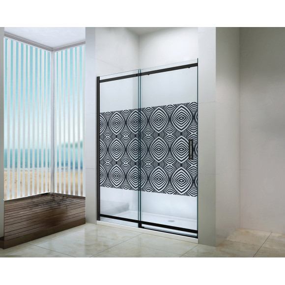 Façade Uimi - Façade Coulissante  120cm - Verre Trempé - Finitions Noir Mat