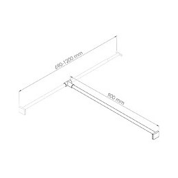 Barre De Retour 90cm - A Fixer Sur Barre De Fixation Murale 8mm - Inox