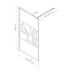Paroi Alea - Sérigraphie Miroir - 100x200x1cm - Verre Trempé - Transparent