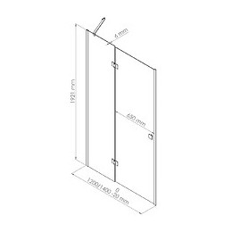 Façade Frisco - Portes Pivotantes 120x194cm - Verre Trempé T - Finitions Chromé