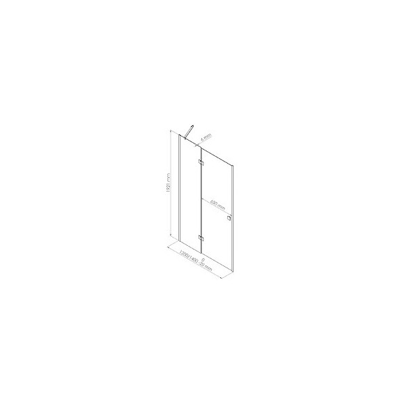 Façade Frisco - Portes Pivotantes 120x194cm - Verre Trempé T - Finitions Chromé