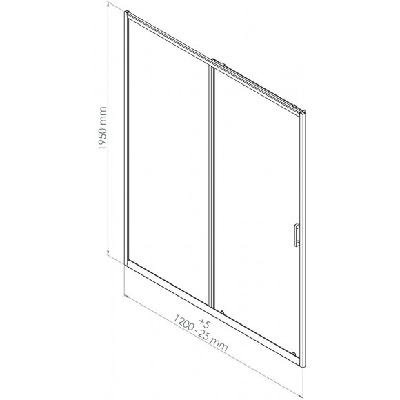Façade Napa - Façade Coulissante 120x195x0,6cm - Verre Trempé - Finitions Noir