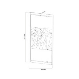 Façade Ekla - Façade Pivotante 80x185x0,6cm - Verre Trempé Finition Sérigraphié