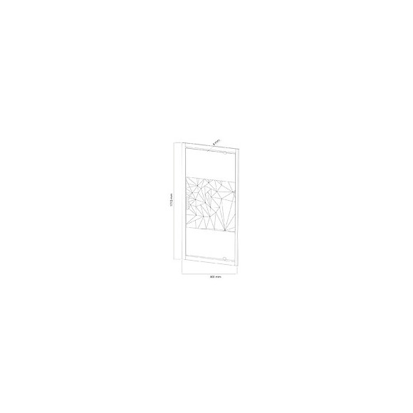 Façade Ekla - Façade Pivotante 80x185x0,6cm - Verre Trempé Finition Sérigraphié