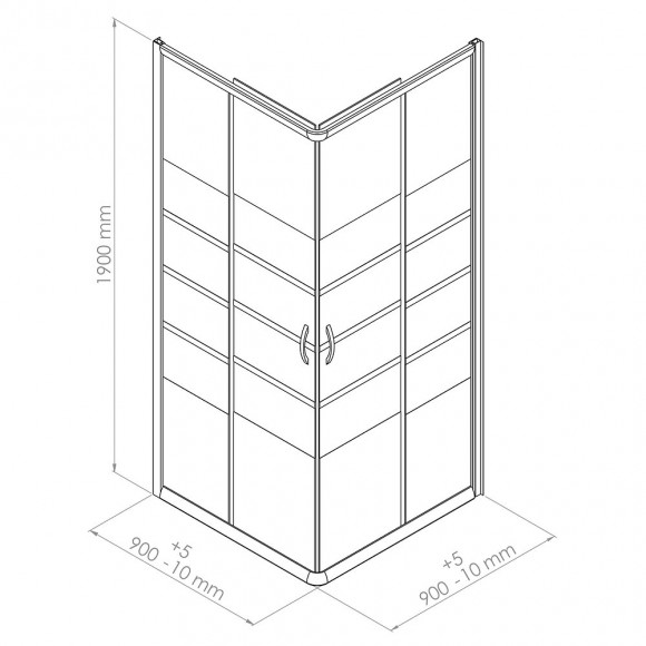 Façade Shiva - Façade Accès D'angle 90x190cm - Verre Trempé - Finition Blanc