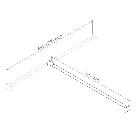 Barre De Retour 90cm - A Fixer Sur Barre De Fixation Murale 8mm - Inox