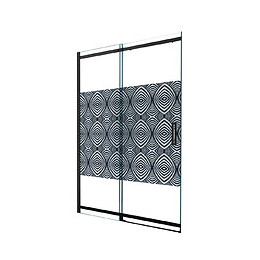 Façade Uimi - Façade Coulissante  120cm - Verre Trempé - Finitions Noir Mat