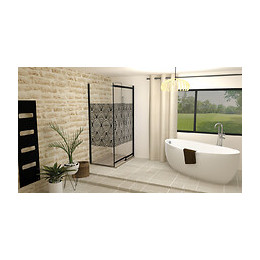 Façade Uimi - Retour Fixe 80cm - Verre Trempé - Finitions Noir Mat