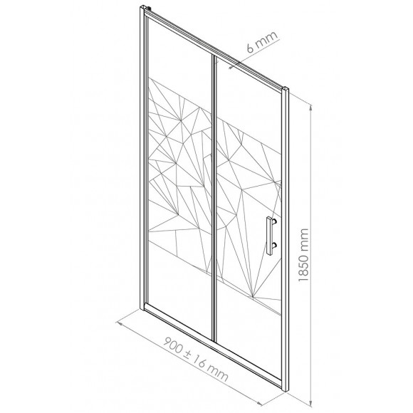Façade Ekla - Façade Pliante 90x185x0,6cm - Verre Trempé - Finitions Sérigraphié