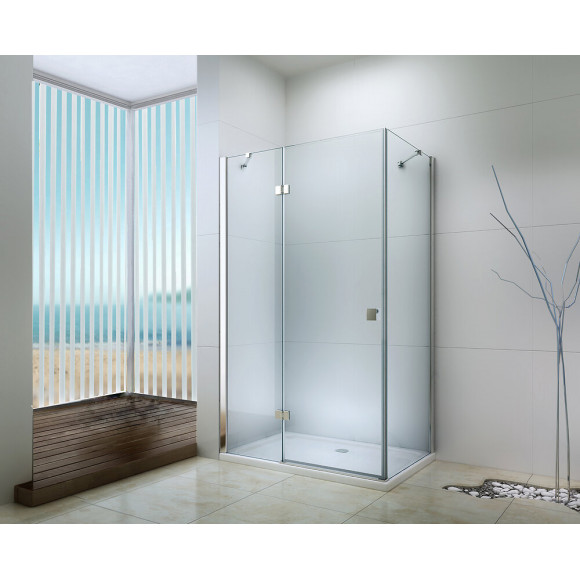 Façade Frisco - Portes Pivotantes 120x194cm - Verre Trempé T - Finitions Chromé