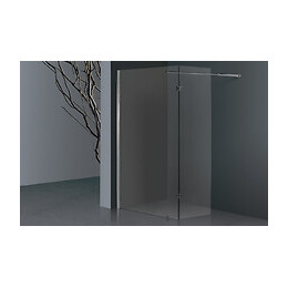 Paroi Cariba - Paroi 120x210x0,6cm - Verre Trempé - 2 Volets - Finitions Chromé