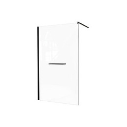 Paroi Indus - Paroi 120x200x0,8cm - Verre Trempé - Tablette - Finitions Noir Mat