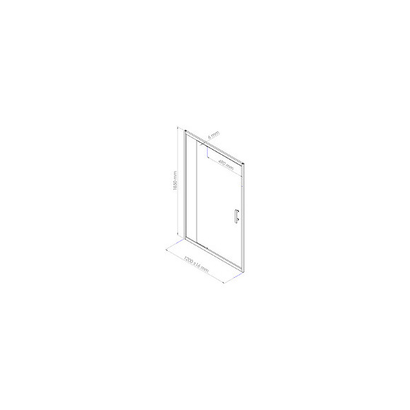 Façade Ekla - Façade Pivotante 100x185x0,6cm - Verre Trempé - Finitions Chromé