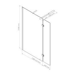 Paroi Cariba - Paroi 120x210x0,6cm - Verre Trempé - 2 Volets - Finitions Chromé
