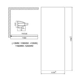Paroi Italienne - Paroi 120x200x0,8cm - Verre Trempé - Sérigraphie Fumée
