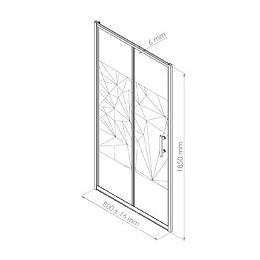 Façade Ekla - Façade Pliante 80x185x0,6cm - Verre Trempé - Finitions Sérigraphié