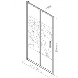 Façade Ekla - Façade Pliante 80x185x0,6cm - Verre Trempé - Finitions Sérigraphié