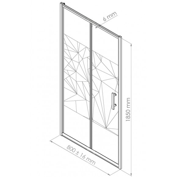 Façade Ekla - Façade Pliante 80x185x0,6cm - Verre Trempé - Finitions Sérigraphié