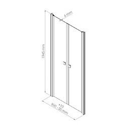Façade Frisco - Portes Battantes 90x194,5cm - Verre Trempé T - Finitions Chromé