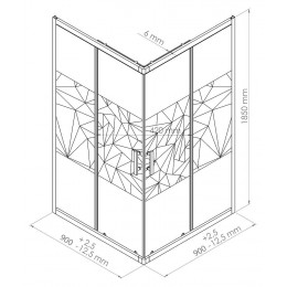 Façade Ekla - Façades D'angle 90x185x0,6cm - Verre Trempé Finition Sérigraphié