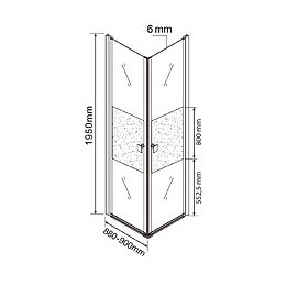Façade Frisco - Façades D'angle 90x194,5cm - Verre Trempé G - Finitions Chromé