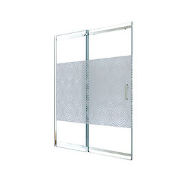 Façade Uimi - Façade Coulissante  140cm - Verre Trempé - Finitions Chromé