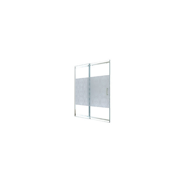 Façade Uimi - Façade Coulissante  140cm - Verre Trempé - Finitions Chromé