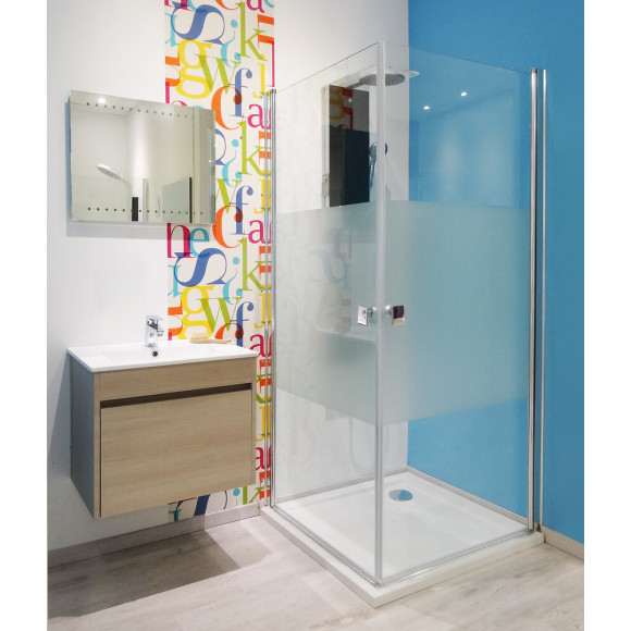 Façade Frisco - Façades D'angle 90x194,5cm - Verre Trempé G - Finitions Chromé