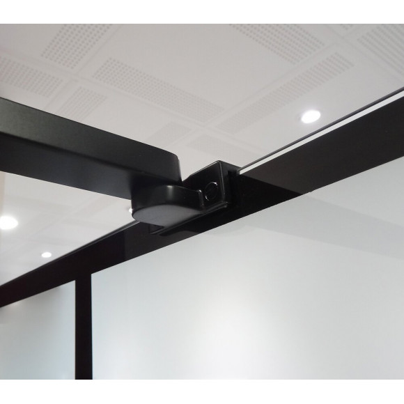 Paroi Veria - Paroi 90x200x0,8cm - Verre Trempé - Décor Et Finitions Noir Mat