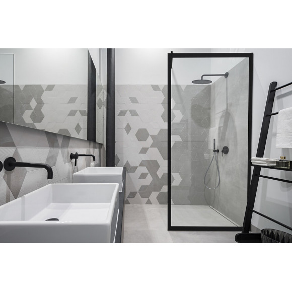 Paroi Cadrea - Paroi 120x200x0,8cm - Verre Trempé - Décor Et Finitions Noir Mat