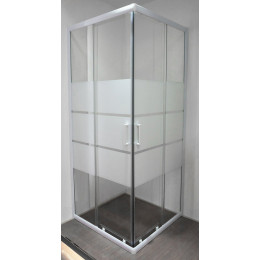 Façade Missi - Façade Accès D'angle 80x185cm - Verre Trempé - Finitions Blanc