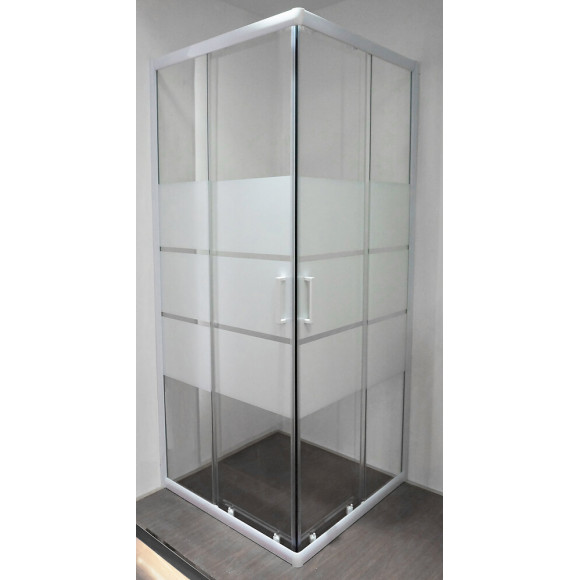 Façade Missi - Façade Accès D'angle 80x185cm - Verre Trempé - Finitions Blanc