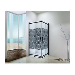 Façade Uimi - Façade Coulissante Angle 90x90cm - Verre Trempé Finition Noir Mat