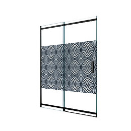 Façade Uimi - Façade Coulissante  140cm - Verre Trempé - Finitions Noir Mat