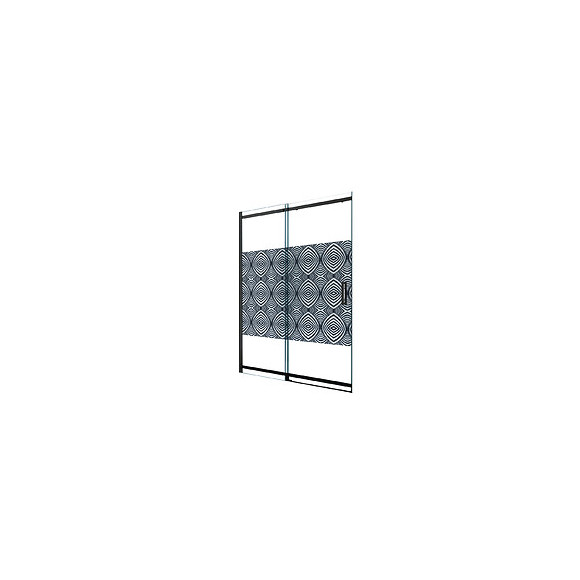 Façade Uimi - Façade Coulissante  140cm - Verre Trempé - Finitions Noir Mat