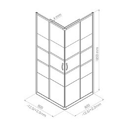 Façade Missi - Façade Accès D'angle 80x185cm - Verre Trempé - Finitions Blanc