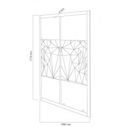 Façade Ekla -façade Coulissante 100x185x0,6cm -verre Trempé Finition Sérigraphié