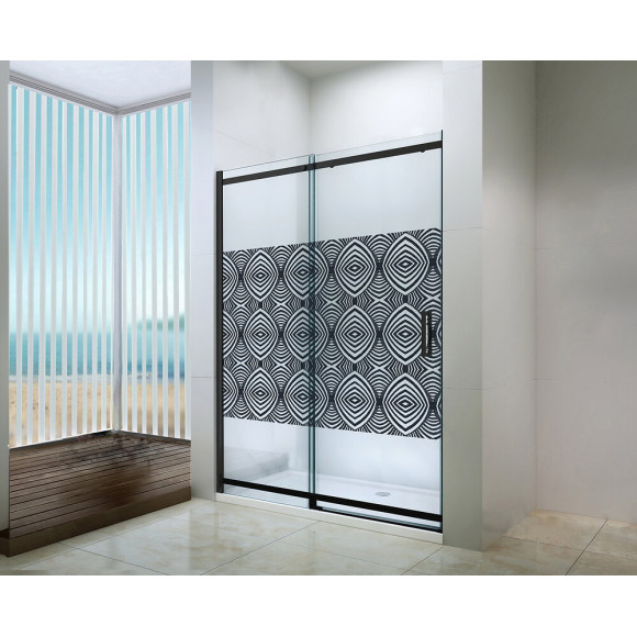 Façade Uimi - Façade Coulissante  140cm - Verre Trempé - Finitions Noir Mat