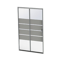 Façade Shiva - Façade Coulissante 100x190cm - Verre Trempé - Finitions Chromé