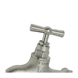 Robinet D'arrosage À Clapet  - Arrivée 15x21/nez 20x27 - Finition Nickelée