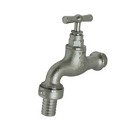 Robinet D'arrosage À Clapet  - Arrivée 15x21/nez 20x27 - Finition Nickelée