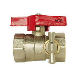 Vanne À Sphère À Purge Double Femelle 20/27 - Papillon - Passage Standard