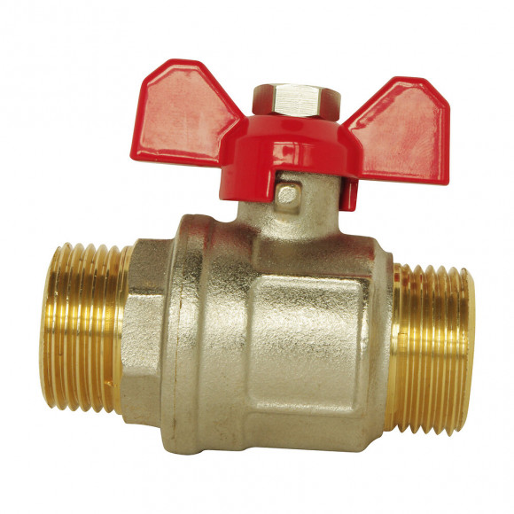 Vanne À Sphère - Mâle / Mâle 12/17 - Manette Papillon - Passage Intégral