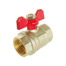 Vanne À Sphère - Double Femelle 20/27 - Manette Papillon - Passage Intégral