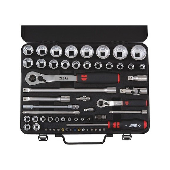 Coffret De Douilles Et Cliquets 1/4 Pouce Et 1/2 Pouce - 59 Pieces 1/41/2