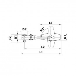 Cliquet À Tête Articulée 1/4" 1/4