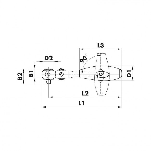 Cliquet À Tête Articulée 1/4" 1/4