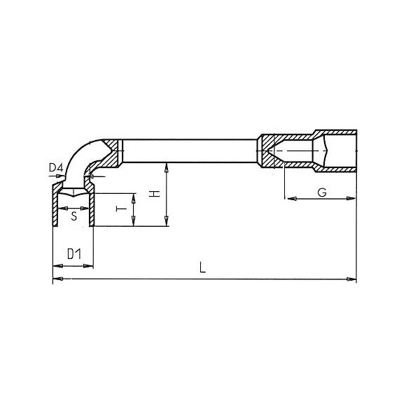 Clé À Pipe Débouchée 6-12 Pans 19