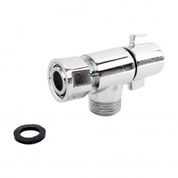 Robinet De Wc 1/4 De Tour Équerre Design Chromé M12/17 - Ecrou Prisonnier 12/17