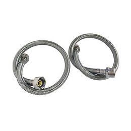 Lot De 2 Flexibles Sanitaires Inox Dn8 - Long 30cm - Mf15/21